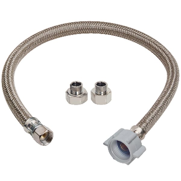 Brasscraft Speedi Plumb Plus 3/8 in. Compression pc X 1/2 in. D FIP 12 in. Brass Faucet Supply Line B1-20AU D - main